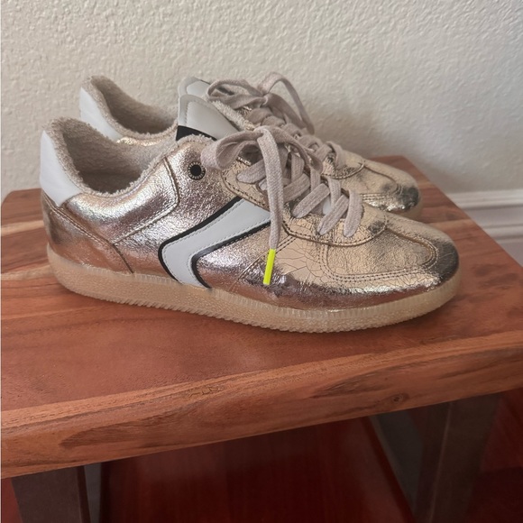 Women's Metallic Silver Sneakers - Picture 1 of 7
